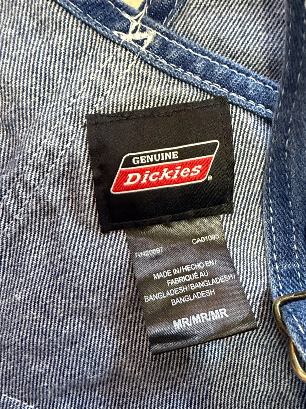 Dickies Men's Blue Relaxed Denim Overalls